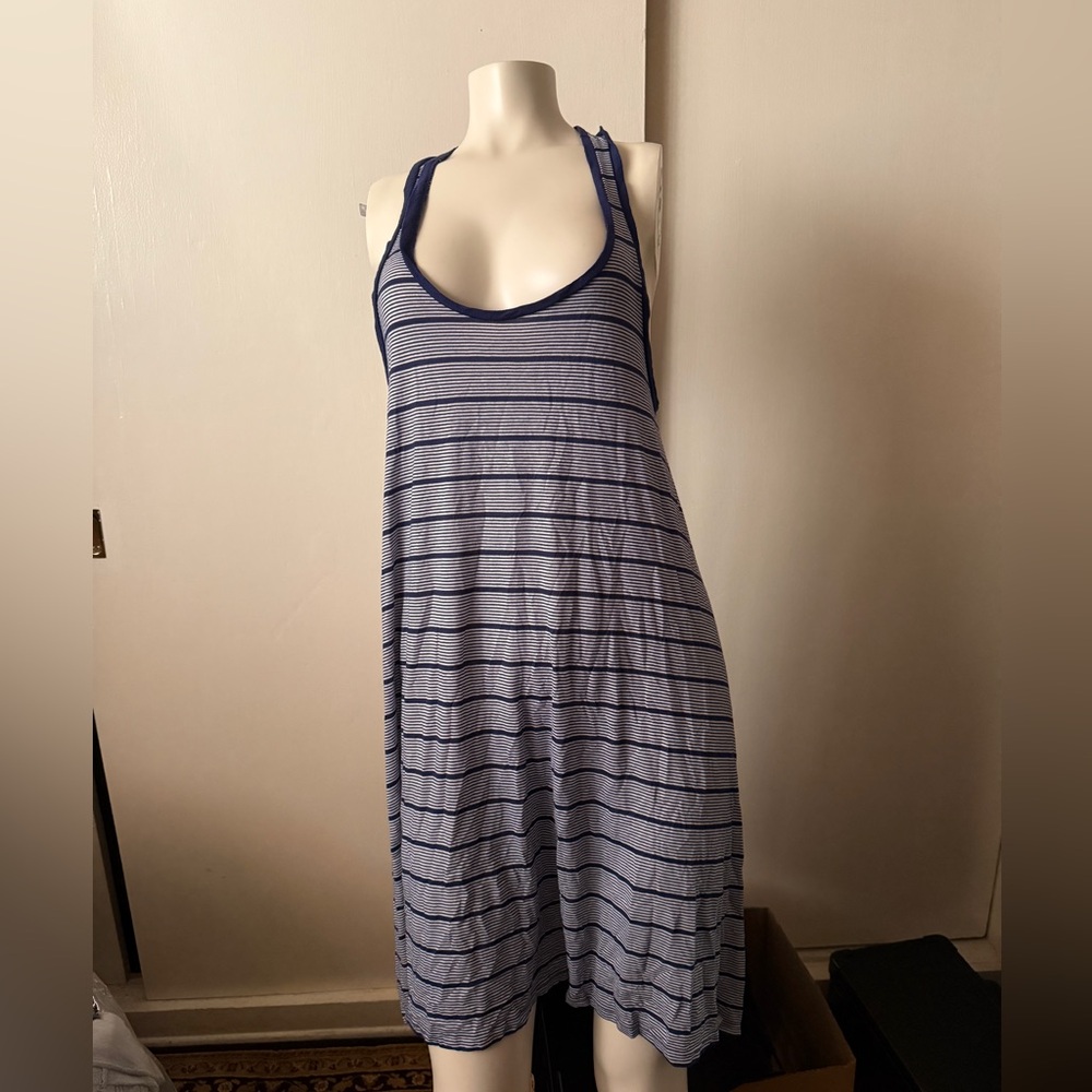 Volcom Navy and White Sail Tee Dress